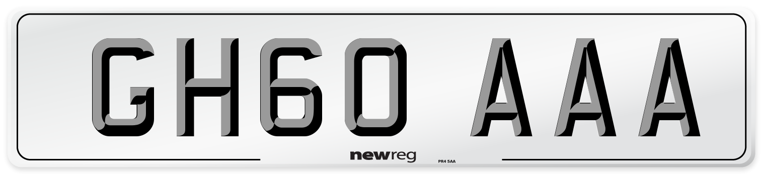 GH60 AAA Number Plate from New Reg